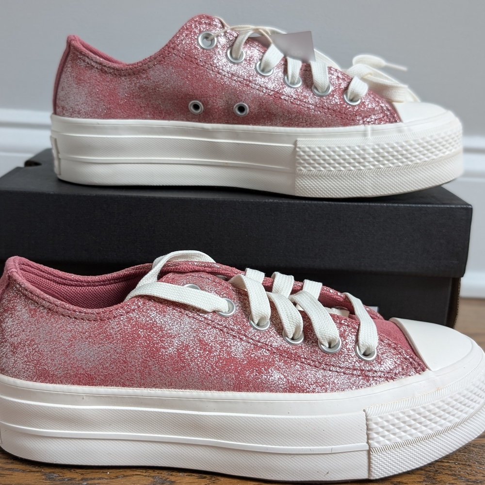 NWT Converse Chuck Taylor All Star Lift Ox Platform Rose Gold Metallic 6.5W - Picture 6 of 11